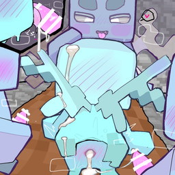 blue_body blush blush_lines bodily_fluids censor_bar censored_genitalia censored_penis cum cum_from_ass cum_in_ass cum_inside cum_on_head cum_string fellatio genital_fluids genitals group leaking_cum legless male male/male male_humanoid monotone_body mostly_offscreen_character mostly_offscreen_humanoid mostly_offscreen_male onomatopoeia open_mouth oral penile penis pink_penis sex sex_shot sound_effects text tongue tongue_out tongue_out_fellatio purupuwa microsoft minecraft mojang xbox_game_studios allay humanoid spirit vex_(minecraft) 1:1 2026 cel_shading censored digital_drawing_(artwork) digital_media_(artwork) hi_res shaded