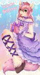 alternative_fashion anthro clothed clothing female hime_lolita hooves horn j-fashion lolita_(fashion) looking_at_viewer open_mouth smile solo text tongue priincessu mythology equid equine mammal mythological_creature mythological_equine unicorn english_text hi_res pastel_theme