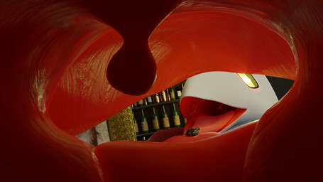 anthro beak bodily_fluids food fruit inside_mouth macro male mask micro mirror mirror_reflection mouth_shot olive_(fruit) open_mouth plant reflection reverse_mouth_shot saliva solo tongue uvula white_beak yellow_eyes dbzdr dockyo_(modeler) duustedchesto_(modeler) deltarune undertale_(series) bishop_chaunsey avian swatchling 16:9 3d_(artwork) digital_media_(artwork) hi_res story story_in_description widescreen