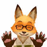 5_fingers anthro black_nose clothed clothing eyes_closed eyewear fingers glasses male simple_background solo teeth white_background lowerkuo citail vtuber ono_kitsune canid canine fox mammal red_fox true_fox 1:1