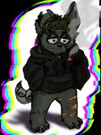 anthro bottomless chibi clothed clothing drugs grey_body leg_scar male marijuana metal_tail pullover scar smoke smoking smoking_marijuana solo thigh_scar the_g0lden_0ne goldi_(the_g0lden_0ne) canid canine canis mammal wolf 3:4 alpha_channel