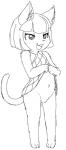 anthro bottomwear clothed clothing clothing_lift featureless_crotch female navel null open_mouth simple_background skirt skirt_lift smile solo white_background mcsadat animal_crossing nintendo felicity_(animal_crossing) domestic_cat felid feline felis mammal monochrome