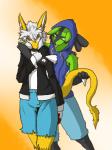 alternate_color anthro duo femboy hug kemono love male tail dodo_hokkaido nintendo pokemon ivan_the_lucario_(character) johnsergal_(character) canid canine generation_4_pokemon lucario mammal pokemon_(species) sergal 3:4 brother_(lore) brothers_(lore) sibling_(lore)