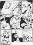 anthro comic dialogue english_text felid female greyscale group hi_res kobal leopard lion male male/male mammal monochrome negy pantherine profanity text tiger