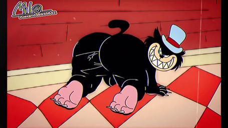 all_fours anal anal_penetration anthro balls big_butt big_penis black_body black_ears black_fur black_nose black_tail blue_clothing blue_eyes blue_hat blue_headwear blue_top_hat bodily_fluids butt claws clothing cum cum_in_ass cum_inside disembodied_penis doggystyle duo ejaculation eyes_closed from_behind_position fur genital_fluids genitals grin half-closed_eyes hat headgear headwear leaking leaking_anus leaking_cum looking_back looking_pleasured male male/male male_penetrated male_penetrating male_penetrating_male multicolored_body multicolored_fur music narrowed_eyes orgasm penetration penile penile_penetration penis penis_in_ass rear_view red_clothing red_hat red_headwear red_top_hat sex sharp_teeth smile tail tan_body tan_fur teeth text thick_thighs three-quarter_view toe_claws tongue tongue_out top_hat two_tone_body two_tone_fur two_tone_hat two_tone_top_hat vhs_filter white_claws white_toe_claws alexand38935842 acecraft smiley_(acecraft) domestic_cat felid feline felis mammal 16:9 2025 2d_animation animated artist_name digital_media_(artwork) short_playtime sound webm widescreen