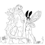 anthro big_butt butt duo female male muscular muscular_male nude nude_beach size_difference tail wings startheskeleton godzilla_(series) mothra_(series) mythology toho godzilla mothra arthropod dragon hybrid insect kaiju lepidopteran monster moth mythological_creature mythological_scalie scalie 1:1 2024 digital_drawing_(artwork) digital_media_(artwork) hi_res line_art monochrome sketch