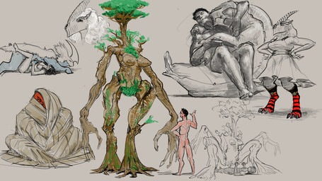 anthro blue_penis bottomwear breasts clothed clothing crouching dress female female_anthro female_human female_humanoid feral genitals gesture hand_gesture holding_penis horn human_penetrating humanoid_genitalia humanoid_penis larger_anthro larger_female larger_male legwear male male/female male_feral male_human penetration penis plant pubes robe size_difference skirt smaller_human stockings thumbs_up tree vaginal vaginal_penetration meandraco rimworld shyni_(teraurge) elemental_creature flora_fauna human humanoid mammal thrumbo treant 16:9 2026 4k absurd_res digital_media_(artwork) hi_res widescreen