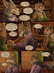 3:4 5_fingers alectorfencer amon_(rukis) anthro black_nose bottle canid canine canis clothed clothing collar comic container dialogue digital_media_(artwork) duo ear_piercing ear_ring english_text esha_(rukis) felid female fingers fur hyena jackal male mammal manjusha_immar metal_collar open_mouth pantherine piercing red_lantern ring_piercing rukis shaded shoulder_grab soft_shading spotted_hyena striped_body striped_fur stripes tan_body tan_fur teeth text tiger