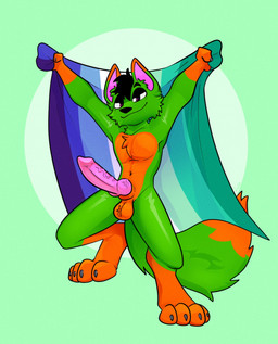 abs animal_genitalia animal_penis anthro athletic athletic_anthro athletic_male balls bedroom_eyes black_hair canine_genitalia canine_penis cheek_tuft erection facial_tuft fur genitals green_background green_body green_fur hair half-closed_eyes inviting knot lgbt_pride male muscle_tone narrowed_eyes nude orange_body orange_fur pecs penis pride_color_flag pride_colors seductive sheath simple_background smile smirk smug smug_face tuft vein veiny_penis vincian_pride_colors xing1 lgbt_pride_month fern_the_fox canid canine fox mammal hi_res