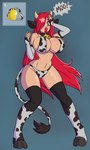 big_breasts breasts clothed clothing cowbell dialogue female grey_background hair horn implied_transformation legwear long_hair navel open_mouth red_hair simple_background solo stockings wrenzephyr2 fairy_tail erza_scarlet animal_humanoid bovid bovid_humanoid bovine bovine_humanoid cattle_humanoid humanoid mammal mammal_humanoid 2017 3:5 hi_res