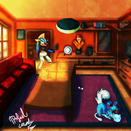 anthro feral group trio embrioeldragon nintendo pokemon the_backrooms gallade generation_1_pokemon generation_4_pokemon generation_7_pokemon legendary_pokemon mew_(pokemon) pokemon_(species) rockruff shiny_pokemon 1:1