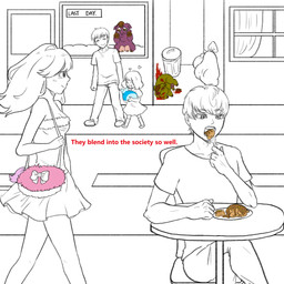 abuse ambiguous_gender animal_abuse bag blood blood_from_mouth blood_in_mouth bloodshot_eyes bodily_fluids character_prepared_as_food closed_smile clothed clothed_human clothing corpse cruelty crying death dish dying eating female female_feral female_human feral furniture gore group happy holding_another holding_fork male male_human mouth_closed neonate outside pain pained_expression pet_store sad severed_body_part severed_head shoulder_bag sitting smile store suffering table tears text trash_bag trash_can vore walking window young young_ambiguous young_female young_feral young_human yellowcottoncandy030 fluffy_pony fluffy_pony_(species) human mammal 1:1 2025 digital_media_(artwork) english_text hi_res partially_colored