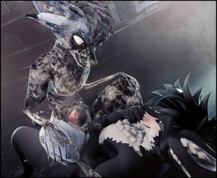 ambiguous_fluids anal angry anthro bodily_fluids body_writing cum cum_in_ass cum_inside cum_on_chest duo genital_fluids male male/male lill_esp tdobd deuzear undead zombie absurd_res hi_res