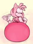 anthro big_butt bodily_fluids butt female solo sweat tugging_collar ota_(artist) sega sonic_the_hedgehog_(series) amy_rose eulipotyphlan hedgehog mammal hi_res