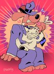 anthro asphyxiation choking clothed clothing clothing_pull duo ear_pull male necktie necktie_pull suit toony toony_expression teebsly sam_and_max max_(sam_and_max) samuel_dog canid canine canis domestic_dog lagomorph leporid mammal rabbit