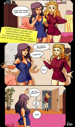 4_breasts basket blonde_hair bottomwear breasts bulge clothed clothing container dialogue door drawstring_hoodie duo female front_view genitals gesture gynomorph hair human_only inside intersex multi_breast not_furry panties purple_hair rear_view shorts side_view skimpy speech_bubble standing talking_to_another text the_end three-quarter_view topwear underwear waving allsass stilettopink watsup human mammal 2023 colored comic english_text hi_res