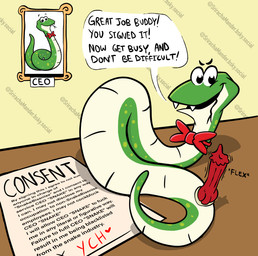 animal_genitalia animal_penis boss bow_tie ceo consent feral genitals male penis solo written_consent srirachamander reptile scalie snake hi_res