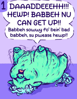 ambiguous_feral ambiguous_gender baby_talk dialogue eyes_closed feral fur hair helpless hooves lying motion_lines on_back open_mouth overweight simple_background solo speech_bubble struggling tail teal_body teal_fur teal_hair teal_tail text upset yelling young young_ambiguous young_feral an0n_g1rl fluffy_pony fluffy_pony_(species) mammal 2025 digital_media_(artwork) english_text hi_res shaded