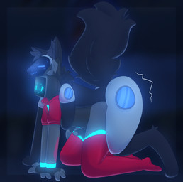 anal anal_penetration anthro balls clothing crop_top cropped_hoodie cropped_topwear doggystyle duo ear_tuft electronics femboy for_a_head foreskin from_behind_position genitals glans glowing hoodie inner_ear_fluff legwear machine male male/male male_penetrated male_penetrating male_penetrating_male neck_tuft penetration penile penile_penetration penis penis_in_ass retracted_foreskin screen screen_face sex shirt tail tail_tuft television thigh_highs topwear tuft visor sundaecorner beaked tweezie_(sundaecorner) object_head protogen robot screen_head tv_head hi_res