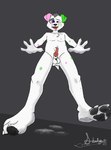 anatomically_correct anatomically_correct_genitalia anatomically_correct_penis animal_genitalia anthro balls biped black_pawpads blush bodily_fluids cum cum_on_ground drooling drooling_tongue erection feet foot_focus fur genital_fluids genitals green_spots grey_hair hair knot knot_root male male_anthro markings multicolored_body multicolored_fur orgasm_face pawpads paws penis pink_spots plantigrade precum purple_eyes saliva sheath small_balls small_penis solo spots spotted_markings toes tongue tongue_out white_body white_fur young young_anthro young_male sketchyartist jakey_(jakeypup) canid canine mammal digital_media_(artwork) hi_res