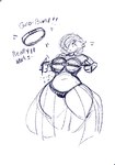 anthro bdsm bondage bound breast_bondage breasts female solo thick_thighs lewolott nintendo pokemon gardevoir generation_3_pokemon humanoid pokemon_(species) monochrome sketch