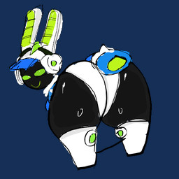 anthro big_butt black_body butt clothing earpiece female glistening glistening_butt green_eyes hat headgear headwear huge_butt leotard looking_back low_effort rabbit_ears screen screen_face shaking_butt shitpost smile smug_face solo tail twerking unusual_anatomy unusual_tail visor_cap soundsgood_(artist) among_us_twerk project_turboblast tempo_(project_turboblast) lagomorph leporid mammal rabbit robot_anthro 2d_animation animated digital_media_(artwork) meme