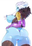 big_breasts big_butt blue_body blue_nipples blue_skin bodily_fluids breasts butt camel_toe clothed clothing female genital_fluids legwear looking_at_viewer looking_back nipples not_furry presenting presenting_breasts presenting_hindquarters skimpy solo stockings thick_thighs thong underwear vaginal_fluids slugbox bungie destiny_(video_game) mara_sov queen_of_the_reef alien awoken humanoid hi_res