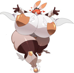 anthro big_breasts boots breasts cape clothing female footwear gloves hair hair_over_eye handwear heart_pupils huge_breasts huge_hips huge_thighs hyper hyper_breasts legwear looking_at_viewer open_mouth orange_eyes orange_hair pasties shoes solo thick_thighs thigh_highs wide_hips cyberlord1109 clare_(themushlord) lagomorph leporid mammal rabbit hi_res