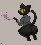 anthro bottomless butt clothed clothing female heart_symbol looking_at_viewer looking_back magic magic_wand solo thick_thighs r-rova google google_doodle magic_cat_academy momo_(google) domestic_cat felid feline felis mammal 2016