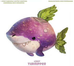 ambiguous_gender beady_eyes black_eyes copyright_symbol fangs feral food green_body humor plant pun purple_body simple_background smile solo symbol tail teeth text turnip vegetable visual_pun white_background white_body piper_thibodeau aquatic fish food_creature shark digital_media_(artwork) digital_painting_(artwork) english_text painting_(artwork) url