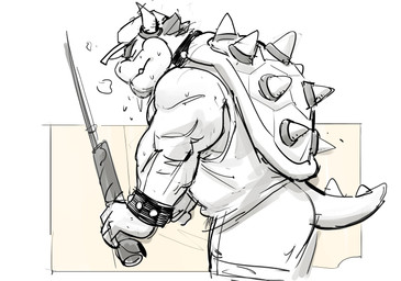 barazoku baseball_cap bodily_fluids bottomwear bracelet breath clothing collar exercise eyes_closed hat headgear headwear horn jewelry male muscular muscular_male shell shirt shorts solo spiked_bracelet spiked_collar spiked_shell spiked_tail spikes spikes_(anatomy) sweat tail tank_top topwear tricep_pushdown triceps weight_machine weightlifting weights workout 0rang3 mario_bros nintendo bowser koopa scalie hi_res sketch