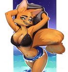 anthro big_breasts bra breasts clothed clothing eyebrow_piercing facial_piercing female fur looking_at_viewer orange_body orange_fur piercing smile solo underwear reinecke dreamworks furaffinity the_bad_guys diane_foxington canid canine fox mammal digital_media_(artwork) hi_res