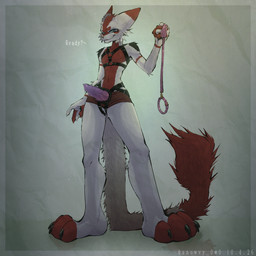 andromorph anthro bdsm belly big_feet big_hands blue_eyes collar dildo dominant dominant_andromorph dominant_anthro dominant_intersex feet female fluffy fluffy_tail harness intersex leather leather_harness long_tail organs paws petplay roleplay sex_toy solo stomach strapon tail snowvy_0w0 bat hybrid mammal 1:1 hi_res shaded
