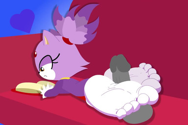 annoyed anthro balls barefoot bored bored_sex clothing distracted distracted_sex duo feet female foot_fetish foot_focus foot_play footjob fur genitals hair humanoid_feet humanoid_genitalia male male/female penile plantigrade purple_body purple_fur reading reverse_footjob sex simple_background soles sound_effects toes baggy_(artist) sound_warning sega sonic_the_hedgehog_(series) blaze_the_cat domestic_cat eulipotyphlan felid feline felis humanoid mammal 3:2 animated digital_media_(artwork) short_playtime sound video