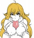 bestiality big_breasts blonde_hair breast_play breasts duo erection fellatio female female_on_feral feral genitals hair human_focus human_on_feral interspecies long_hair male nipples not_furry_focus oral penile penis sex titfuck moshimashi rooster_teeth rwby yang_xiao_long zwei_(rwby) canid canine canis domestic_dog herding_dog human humanoid mammal pastoral_dog welsh_corgi absurd_res digital_media_(artwork) hi_res