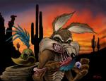 anthro beak blood bodily_fluids bone claws death eyeball gore male male_pred male_prey solo teeth vore labrenzink looney_tunes warner_brothers road_runner_(looney_tunes) wile_e._coyote avian bird canid canine canis coyote cuculiform greater_roadrunner mammal new_world_ground_cuckoo roadrunner absurd_res hi_res