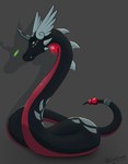black_body female feral glowing glowing_eyes green_eyes horn jewelry neck_gem serpentine shadow tail apollyondragon activision mythology nintendo pokemon spyro_the_dragon cynder dragon dragonair generation_1_pokemon generation_5_pokemon hybrid mythological_creature mythological_scalie pokemon_(species) reptile scalie serperior snake crossover digital_drawing_(artwork) digital_media_(artwork) signature