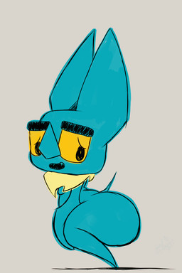 anthro arched_back bat_wings big_butt big_ears big_eyes black_eyes blue_body blue_ears blue_fur blue_nose bottom_heavy bouncing_butt bubble_butt butt butt_focus crouching curvy_figure cute_fangs eyewear eyewear_on_head fangs fur fur_tuft gesture glasses hand_on_knee hand_on_leg hand_on_own_knee hand_on_own_leg huge_butt huge_thighs jiggle_physics leaning leaning_forward long_ears looking_at_butt looking_at_own_butt looking_at_self looking_at_viewer looking_back male membrane_(anatomy) membranous_wings neck_tuft nerd nervous nervous_smile nude presenting presenting_hindquarters pupils seductive shaking_butt short short_tail shortstack shortstack_male shy shy_smile simple_background sketchy slightly_chubby small_pupils smile solo suggestive suggestive_gesture tail tail_motion tail_physics teal_body teal_fur teeth thick_thighs thin_tail toony tuft twerking wearing_glasses wings yellow_body yellow_eyes yellow_eyewear yellow_fur yellow_glasses yellow_sclera jotarofur cartoon_network mao_mao:_heroes_of_pure_heart eugene_(mao_mao) bat mammal 2:3 animated hi_res