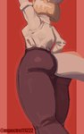 abstract_background anthro big_butt blonde_hair bone_frill bubble_butt butt butt_focus clothing dress_shirt female frill_(anatomy) hair long_tail rear_view scales shirt short_hair solo spiked_tail spikes spikes_(anatomy) tail thick_thighs topwear white_body white_scales espectro111222 goodbye_volcano_high naomi_(gvh) dinosaur hadrosaurid ornithischian ornithopod parasaurolophus prehistoric_species reptile scalie 2024 artist_name digital_drawing_(artwork) digital_media_(artwork) hi_res watermark