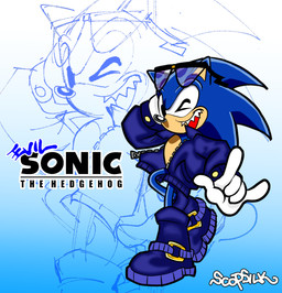blue_body blue_fur boots clothing eyewear eyewear_on_head footwear fur glasses glasses_on_head gloves handwear jacket looking_at_viewer male one_eye_closed shoes solo topwear scopsilk archie_comics sega sonic_the_hedgehog_(archie) sonic_the_hedgehog_(comics) sonic_the_hedgehog_(series) evil_sonic_(archie) eulipotyphlan hedgehog mammal absurd_res hi_res
