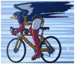 2020 4_toes absurd_res anthro anthrofied athletic athletic_anthro athletic_female barefoot beak bicycle bikini border breasts butt claws clothed clothing cycling feathered_wings feathers feet female generation_3_pokemon hi_res looking_at_viewer megawolf77 multicolored_body nintendo pokemon pokemon_(species) pokemorph soles solo sports_bikini sports_panties swellow swimwear talons toes vehicle white_border wings yellow_clothing