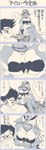 big_breasts bikini breasts cleavage clothed clothing female monster_girl_(genre) swimwear text two-piece_swimsuit co.bayashi_(artist) cobayashi marine blue_and_white comic digital_media_(artwork) japanese_text monochrome oekaki translation_request