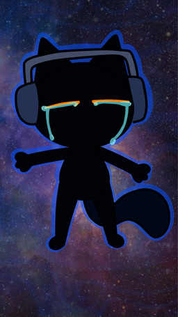 black_body bodily_fluids crying electronics eyes_closed headgear headphones male silly solo space tail tears toony gooblie_2 axl_(gooblie_2) domestic_cat felid feline felis mammal 9:16 hi_res