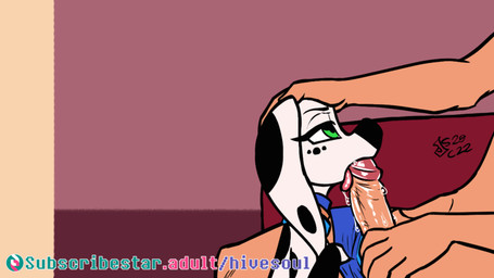 bestiality bite biting_lip bodily_fluids clothing collar detailed_background drooling duo fellatio female female_focus female_on_human feral feral_focus feral_penetrated fur genital_fluids genitals green_eyes head_grab human_on_feral human_penetrating human_penetrating_feral inside interspecies licking male male/female male_on_feral oral oral_penetration paws penetration penile penis penis_lick saliva sex sit_and_blow_position sitting size_difference smaller_penetrated solo_focus tail tail_motion tailwag text tongue tongue_out tongue_out_fellatio underwear young young_feral soulcentinel 101_dalmatian_street 101_dalmatians disney dolly_(101_dalmatians) canid canine canis dalmatian domestic_dog human mammal 16:9 2022 animated animated_gif hi_res short_playtime signature widescreen