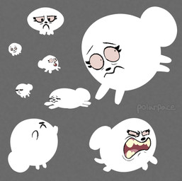 black_nose body_tuft feral fur pink_sclera solo white_body white_fur polarpace 101_dalmatian_street 101_dalmatians disney snowball_(101_dalmatian_street) canid canine canis domestic_dog mammal pomeranian spitz hi_res