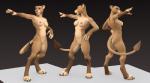 anthro breasts brown_body brown_eyes brown_fur butt claws digitigrade female fur genitals multiple_angles navel nipples nude pink_nipples pose pussy solo tail tail_tuft tuft turnaround thirteeenth jorie_(thirteeenth) felid lion mammal pantherine 3d_(artwork) digital_media_(artwork) hi_res model_sheet