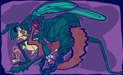 anthro anthro_on_feral bestiality bodily_fluids crying duo egg feral forced male male/male oviposition rape sex tears guncht arthropod hymenopteran insect mammal mustelid musteline true_musteline wasp weasel