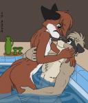 abs alcohol anthro arm_around_shoulders arm_in_water arms_bent athletic athletic_anthro athletic_male bath bedroom_eyes beverage blush breasts brown_body brown_fur duo eye_contact facial_markings female fully_submerged_legs fur grey_body grey_fur hand_on_back hand_on_face hand_on_leg hand_on_shoulder hand_on_thigh head_markings humanoid_hands imminent_sex intimate legs_in_water looking_at_another male male/female markings mask_(marking) multicolored_body multicolored_fur narrowed_eyes nipples nude partially_submerged public_bath red_body red_fur romantic romantic_couple seductive sitting smile submerged_legs submerged_tail tail_in_water translucent_water two_tone_body two_tone_fur water white_body white_fur wine delisle canid canine fox mammal procyonid raccoon 2020 hi_res