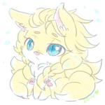 blue_eyes chibi female feral fur multi_tail nude solo tail yellow_body yellow_fur young garaneko disney frozen_(disney) elsa_(frozen) erukon canid canine fox mammal 1:1 2014 digital_media_(artwork)