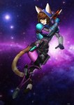 anthro armor clothed clothing female fur gun hair holding_object holding_weapon hunter_(destiny_2) ranged_weapon solo space sunshot weapon pgm300 destiny_(video_game) destiny_2 helia_peppercats domestic_cat felid feline felis mammal absurd_res digital_media_(artwork) hi_res